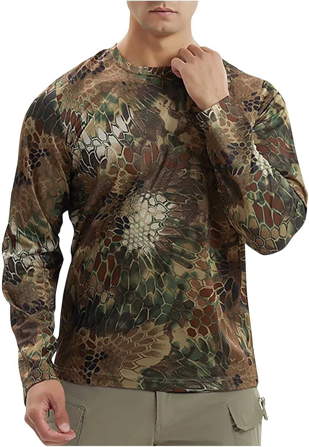 

Мужская футболка с длинным рукавом UV Protection Quick Dry Camo Xiaojmake