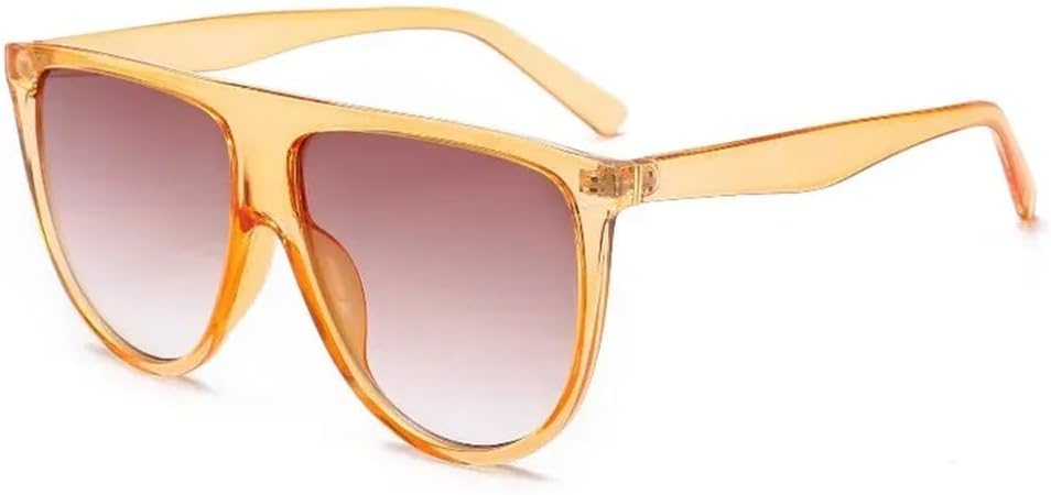 

Солнцезащитные очки с плоской верхней частью, увеличенного размера, в ретро-дизайне, с большой оправой, солнцезащитные очки для женщин с защитой от УФ-излучения UV400 KTUCN, Orange