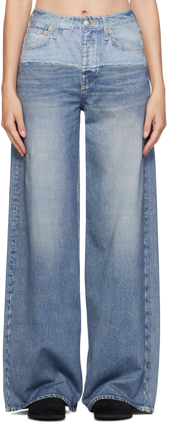 

Синие брюки Miramar Sofie полной длины с широкими штанинами rag & bone