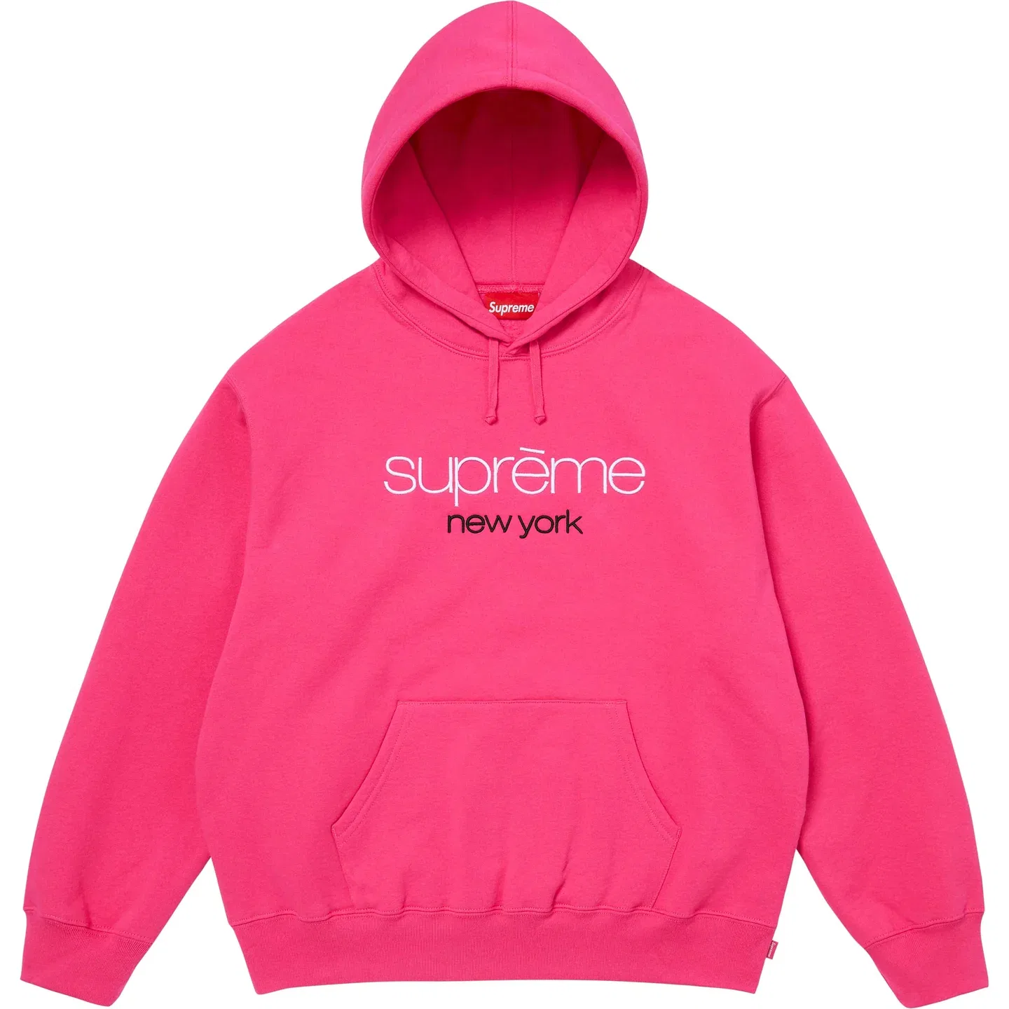 Толстовка с капюшоном классический логотип SS26 WEEK3 унисекс Supreme, Bright Fuchsia