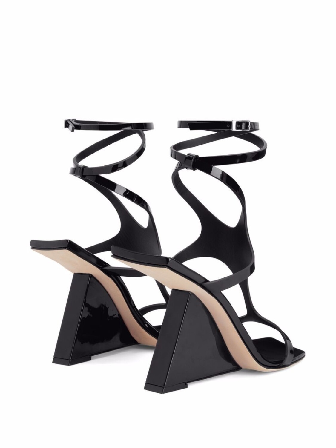 Giuseppe Zanotti босоножки Tutankamon 105 из лакированной кожи, черный — фото 3