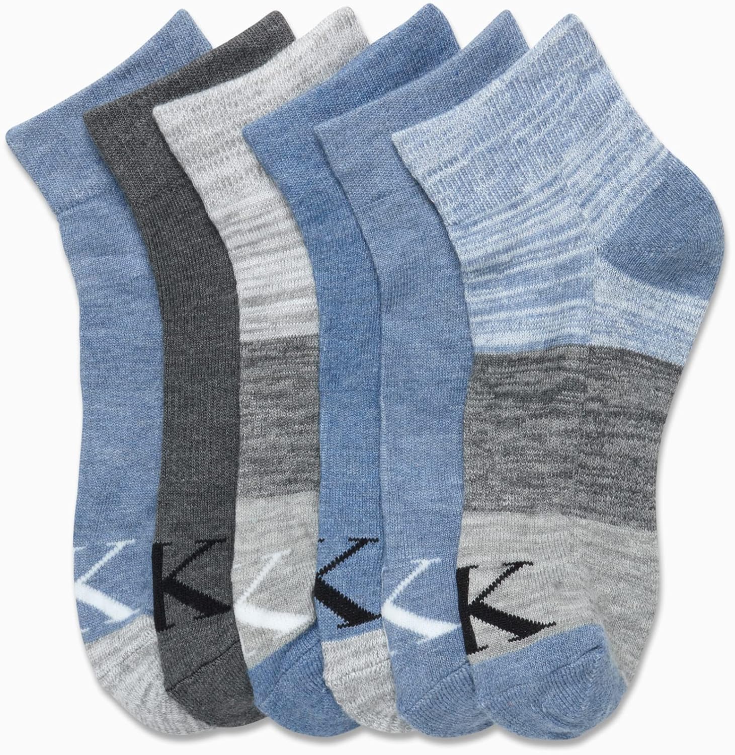 Женские носки Calvin Klein Quarter - 6 пар спортивных носков с мягкой подошвой для женщин - женские спортивные носки (размер: 4-10), Blue Assorted — фото 2