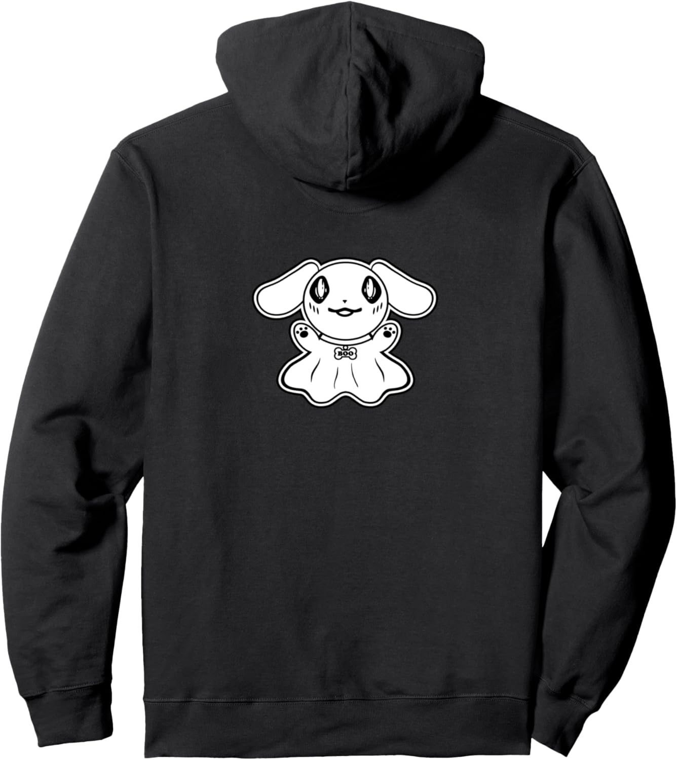

Милая чиби-собачка-призрак в стиле каваи, художественная толстовка на Хэллоуин в стиле кидкор More Dog Ghost Shirts Here, черный