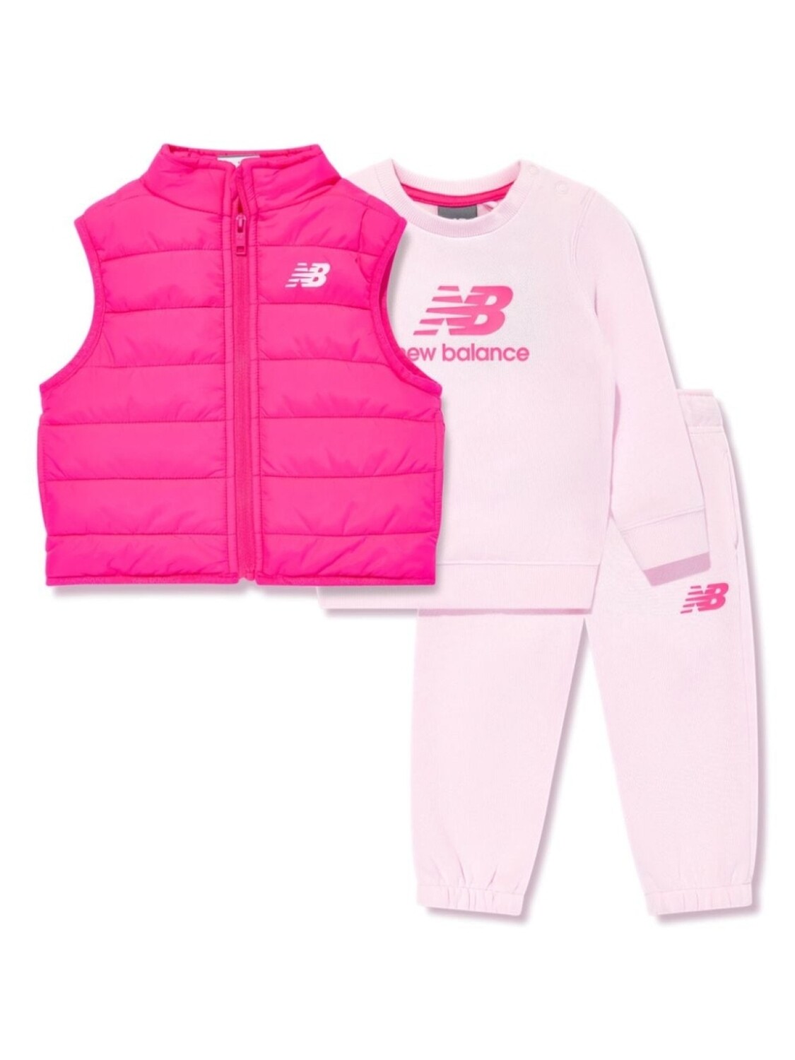 

Спортивный костюм с логотипом New Balance Kids (комплект из трех штук), розовый