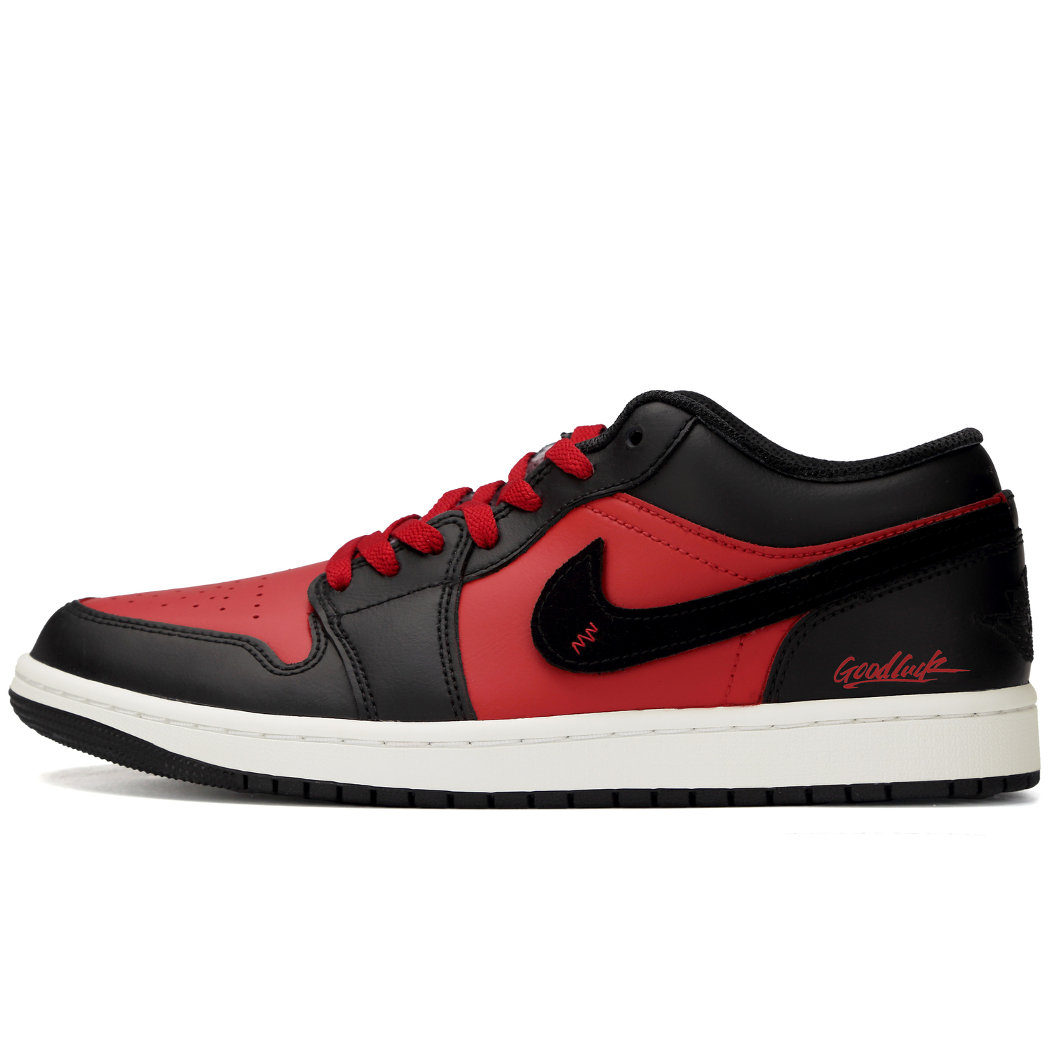 

Jordan Air 1 Luck On Your Side Abrasion Resistant Low top Vintage Basketball Shoes Unisex Red Black