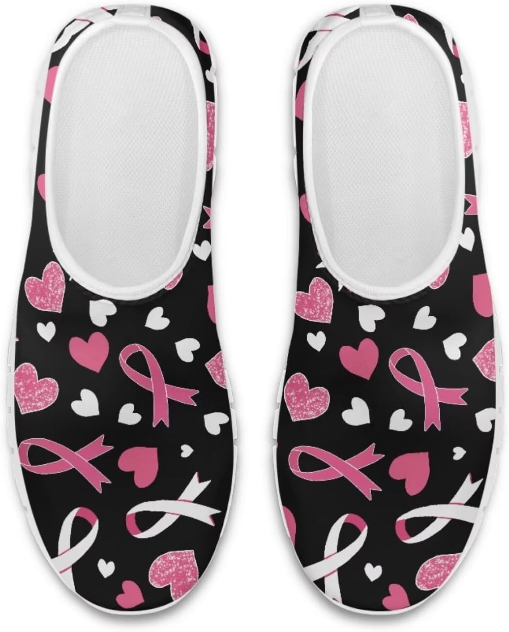 

Кроссовки Belidome Slip On для женщин и мужчин, для ходьбы, бега по дороге и тенниса, низкие, дышащие, сетчатые, Breast Cancer Heart