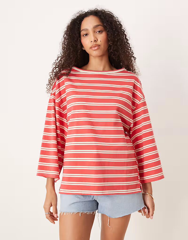 

Free People cest la vie мешковатая футболка в красную полоску