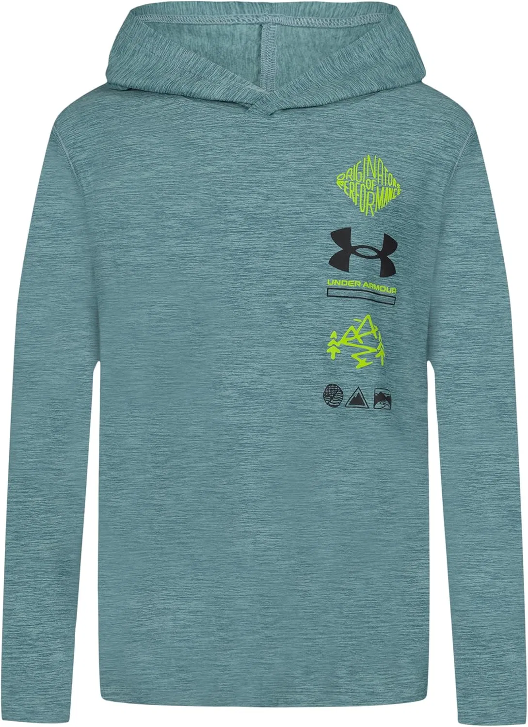 Детская толстовка с длинными рукавами и капюшоном Under Armour, коллекция для активного отдыха, Jasper Blue Vert