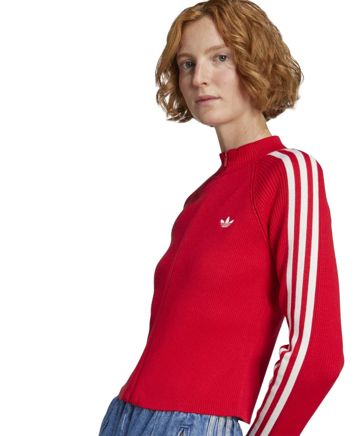 Трек-топ adidas ADICOLOR Slim Knit красный — фото 2