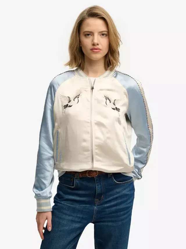 Вышитая куртка-бомбер Suikajan, цвет Голубой туман Superdry — фото 4