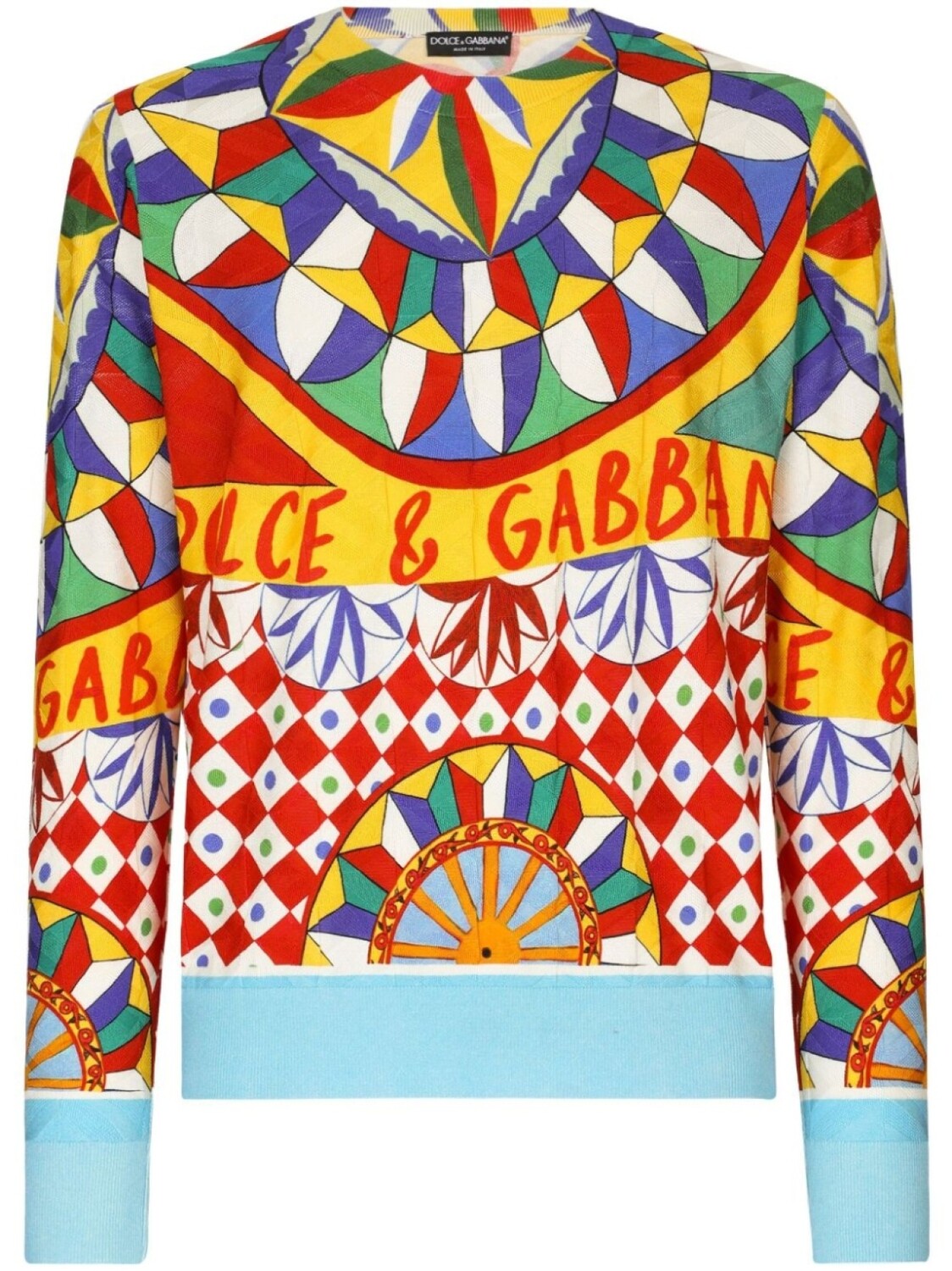 

Dolce & Gabbana шелковый джемпер с геометричным принтом, синий