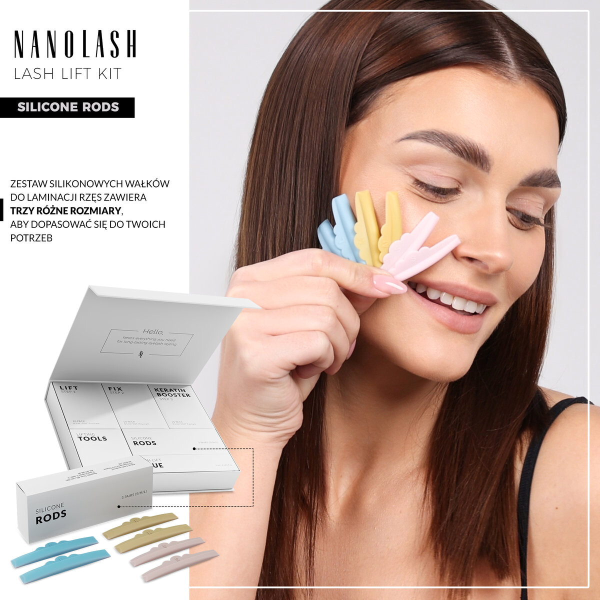 Nanolash, силиконовые ролики для лифтинга и ламинирования ресниц, 3 пары — фото 2