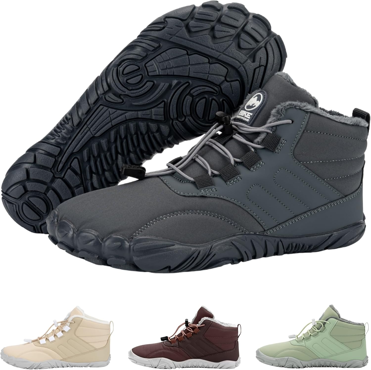 

Трекинговая обувь Caspar Pro HF - Нескользящие и здоровые комфортные зимние Pro-кроссовки, обеспечивающие тепло и поддержку, натуральные походные ботинки для женщин и мужчин Hike Footwear, серый