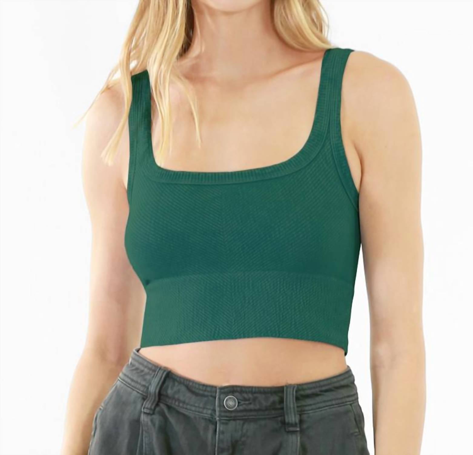 

Укороченный топ в рубчик цвета винтажного нефрита Nikibiki, цвет vintage jade