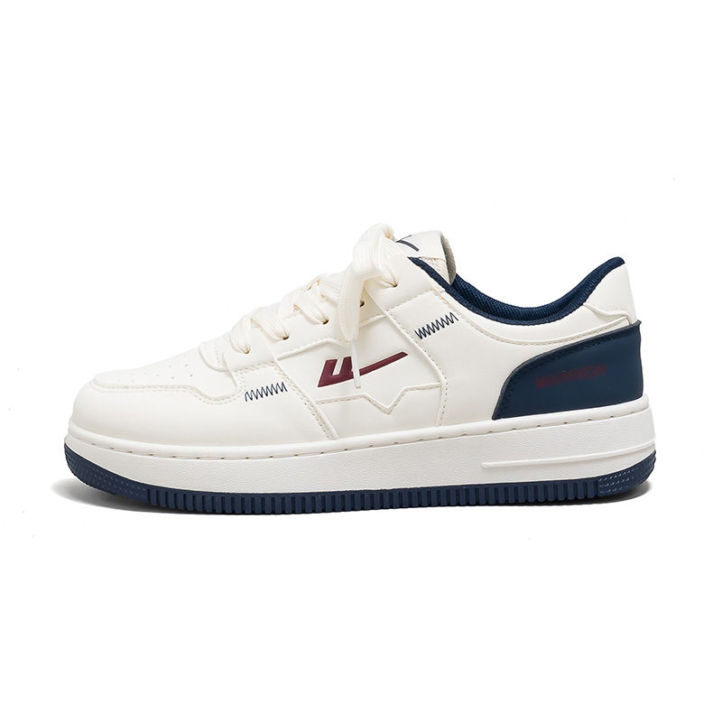 

WARRIOR Высокие износостойкие легкие нескользящие низкие кроссовки для скейтбординга Unisex Beige/Dark Blue