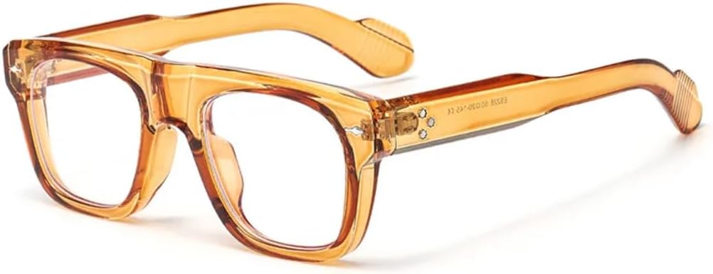 

Популярные модные женские солнцезащитные очки в стиле ретро с прозрачными линзами цвета океана, защита от УФ-излучения UV400, леопардовый принт, мужские очки с заклепками, панк-стиль UUPTTPL, Orange Clear