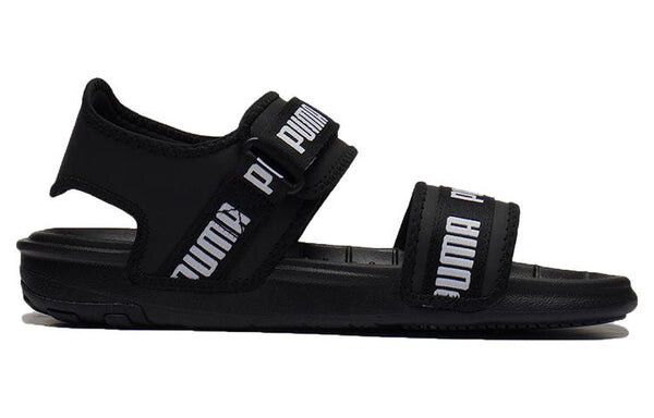Сандалии softride slide 'wordmark - black white' Puma, черный — фото 2