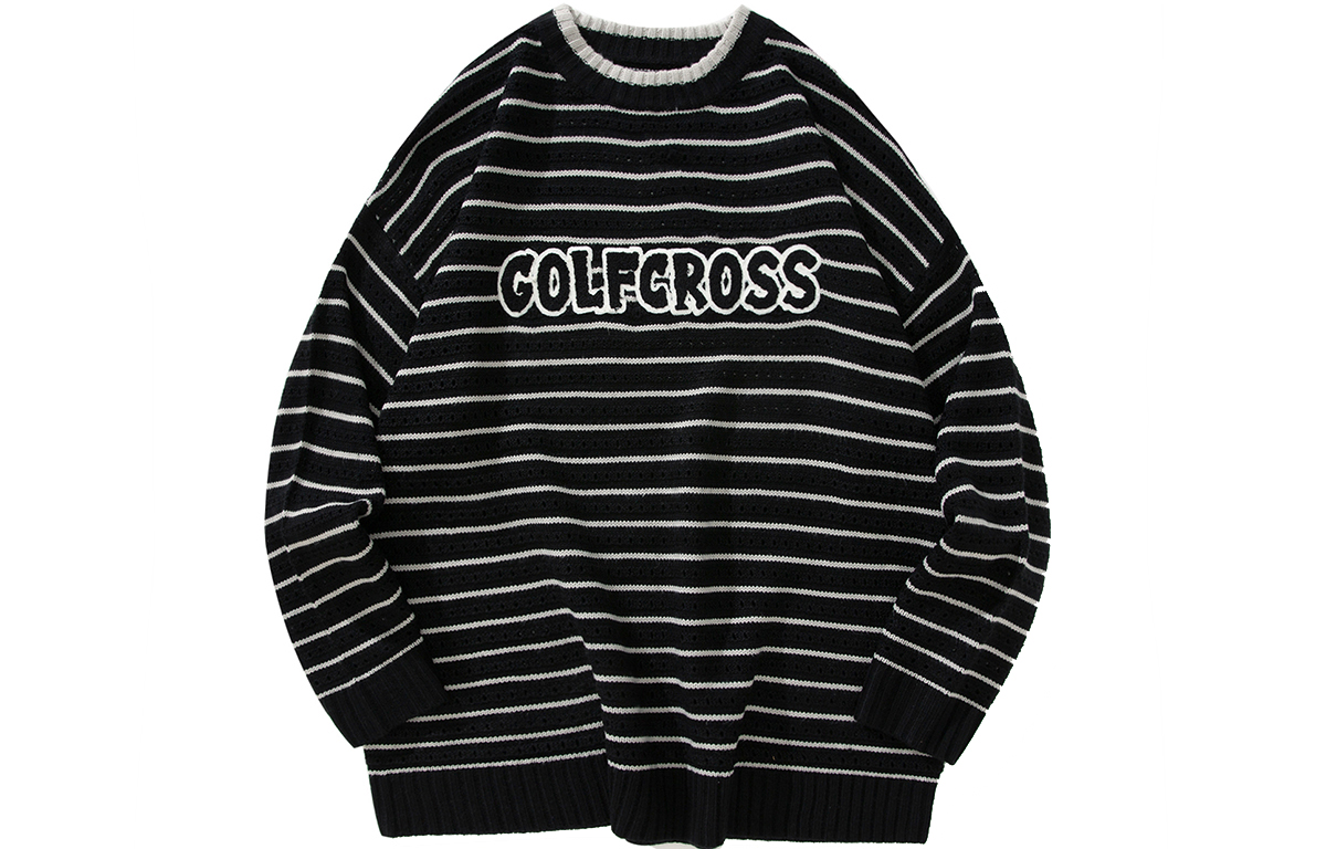 

Свитер унисекс GOLFCROSS, Black White Stripes