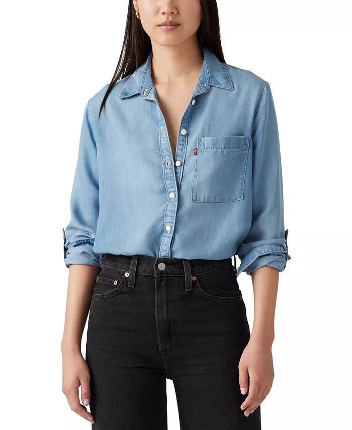 

Женская рубашка Darlene с воротником и застежкой на пуговицы Levi's, синий