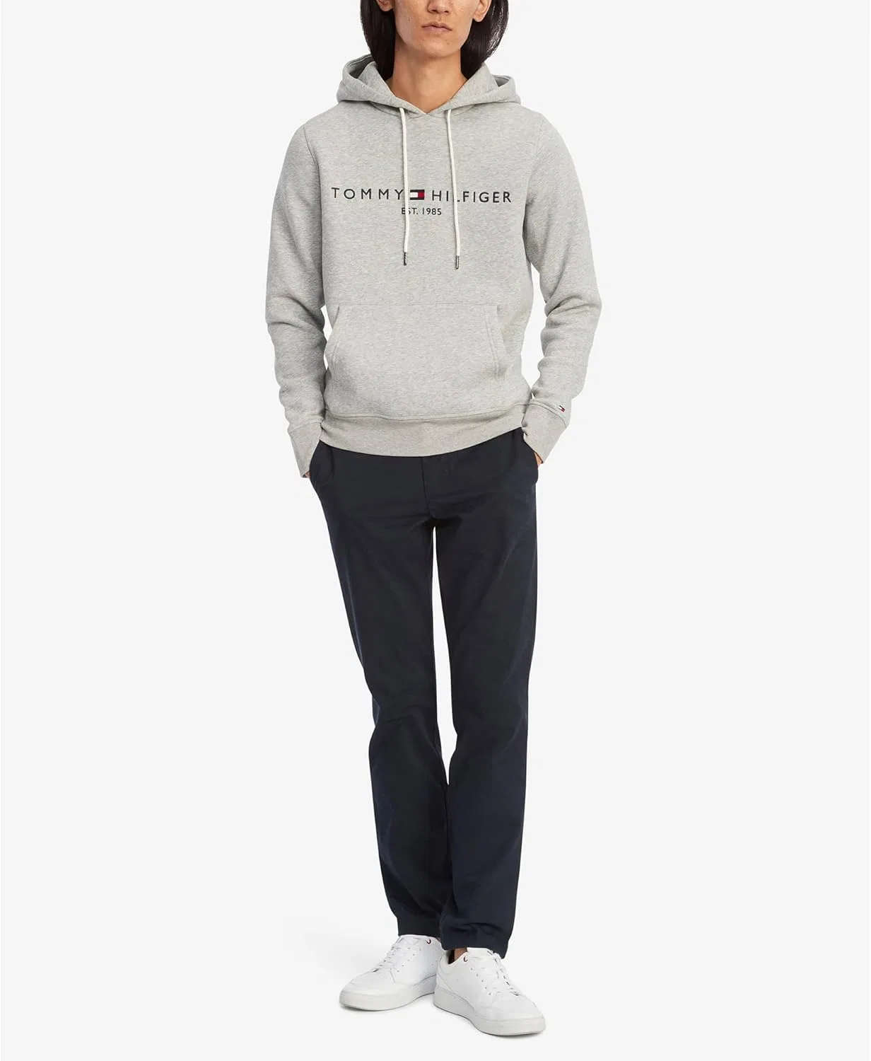 Толстовка с капюшоном, флисовая, Tommy Hilfiger, Cloud Heather — фото 4