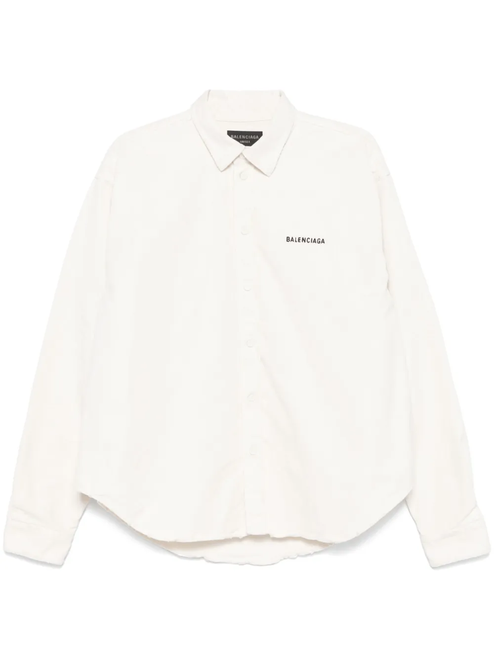 Куртка-рубашка с вышитым логотипом BALENCIAGA, белый