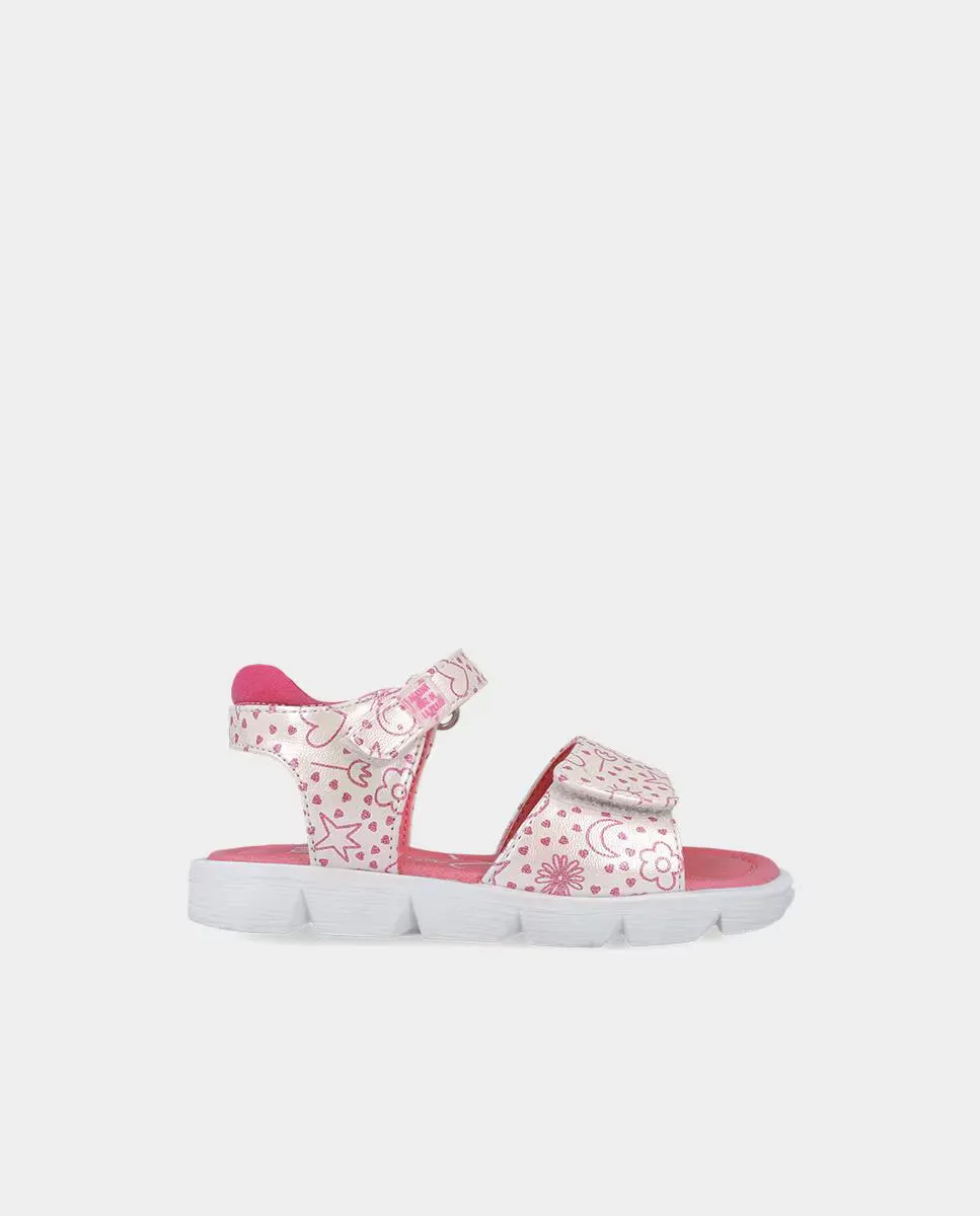 

Открытые кожаные босоножки для девочек с принтом Agatha Ruiz de la Prada, белый