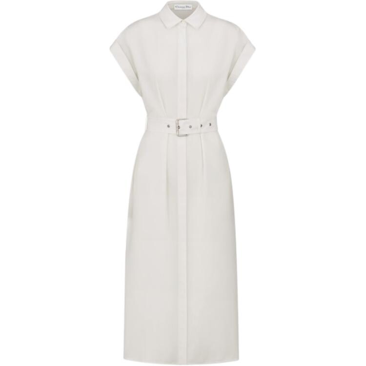 

Платье с короткими рукавами женское белое Dior