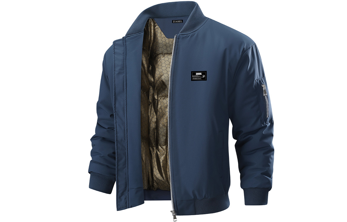 

Пуховик Unisex Baseball Collar Thickened ZIAREL, темно-синий[removable logo]