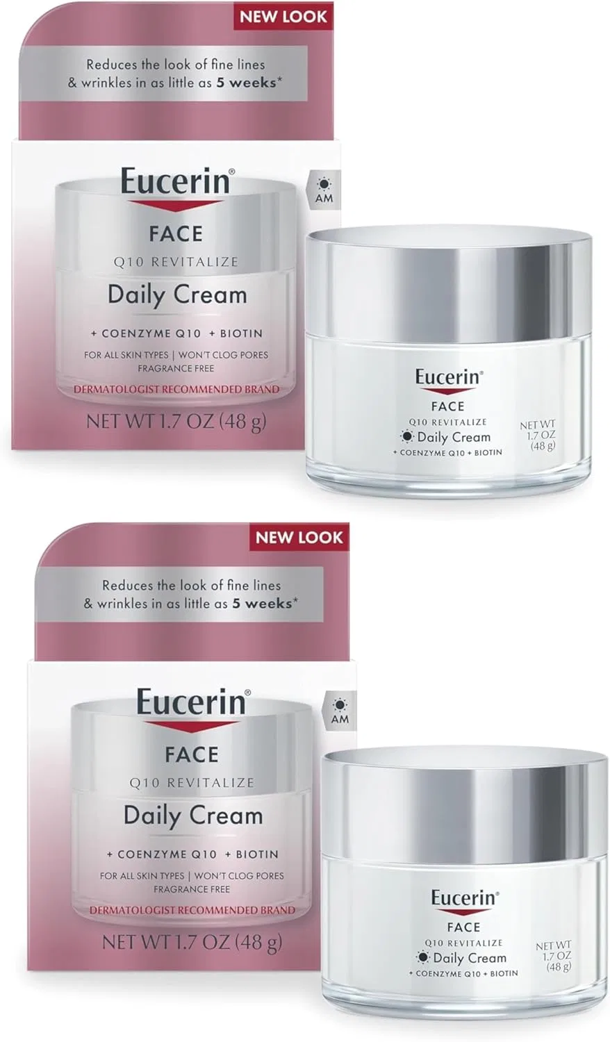 Набор Eucerin — SPF дневной крем Q10 Anti-Wrinkle для чувствительной кожи, 48 г, набор 2 шт