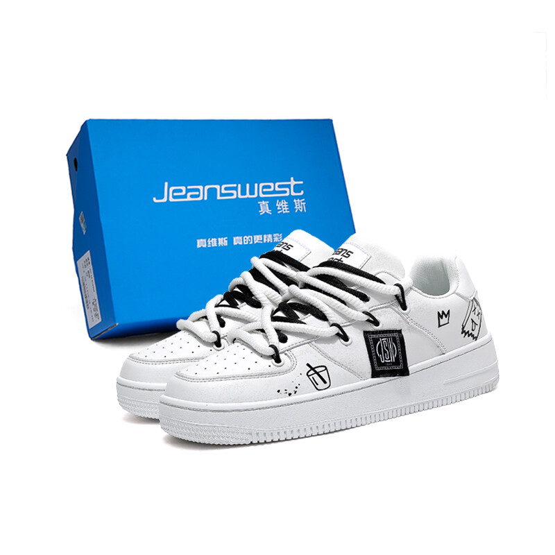 

Кроссовки JEANSWEST Skateboarding Shoes Unisex Low-top, белый/красный