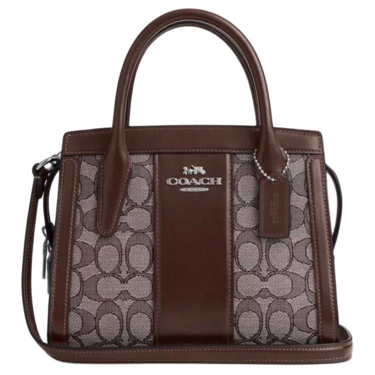 

COACH Андреа Жаккардовая сумка через плечо из телячьей кожи кросс-боди женская серебристый дуб и клён