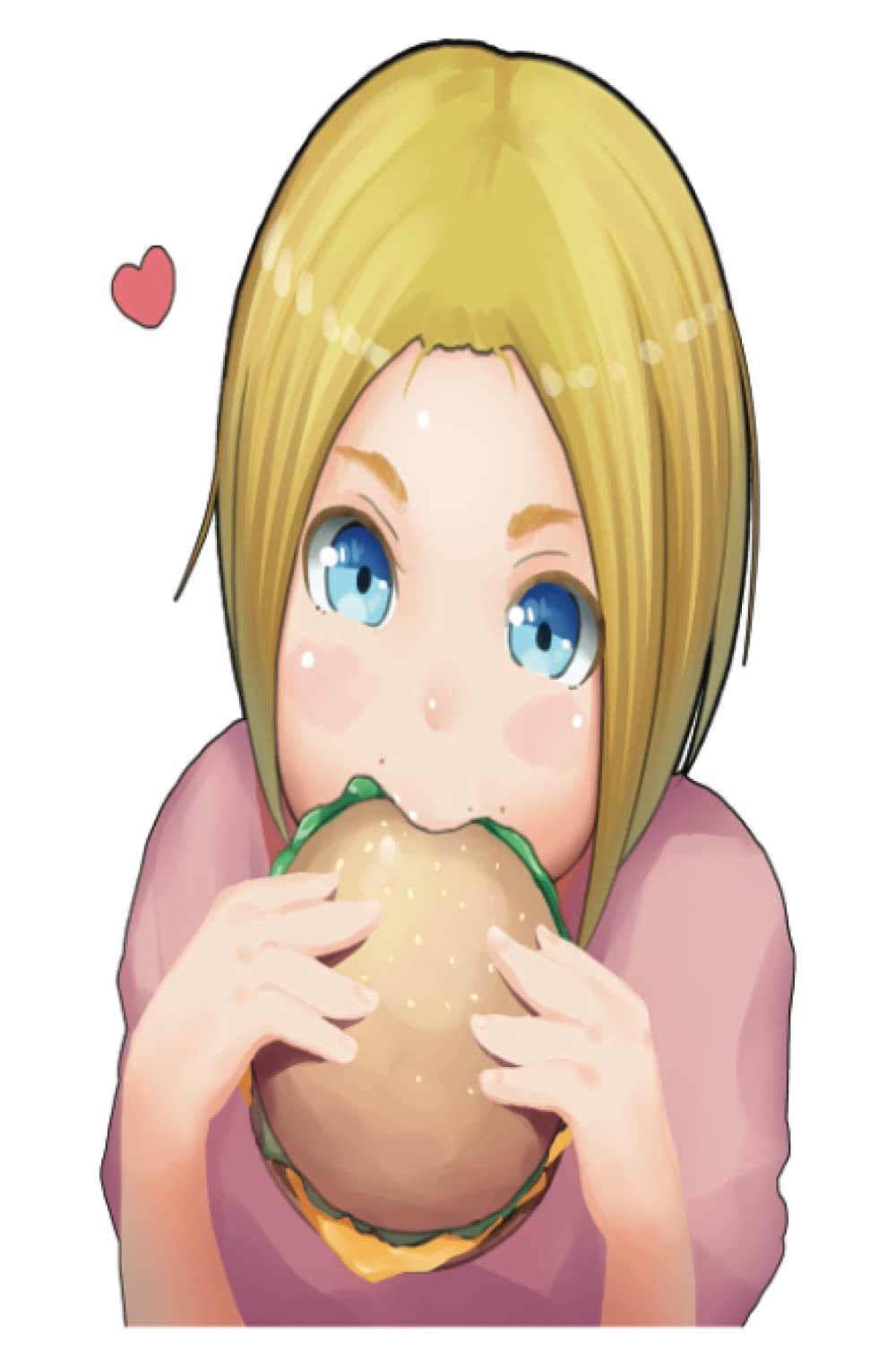 

Cute anime girl eating a burger (Independently published)