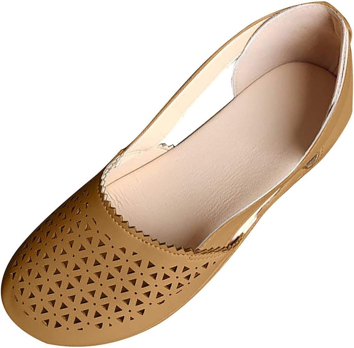 

Женские римские сандалии на плоской подошве с закрытым носком и ремешком на щиколотке, с ячеистой сеткой, дышащие, на танкетке, лето 2025, ортопедические удобные сандалии без застежки Generic, коричневый