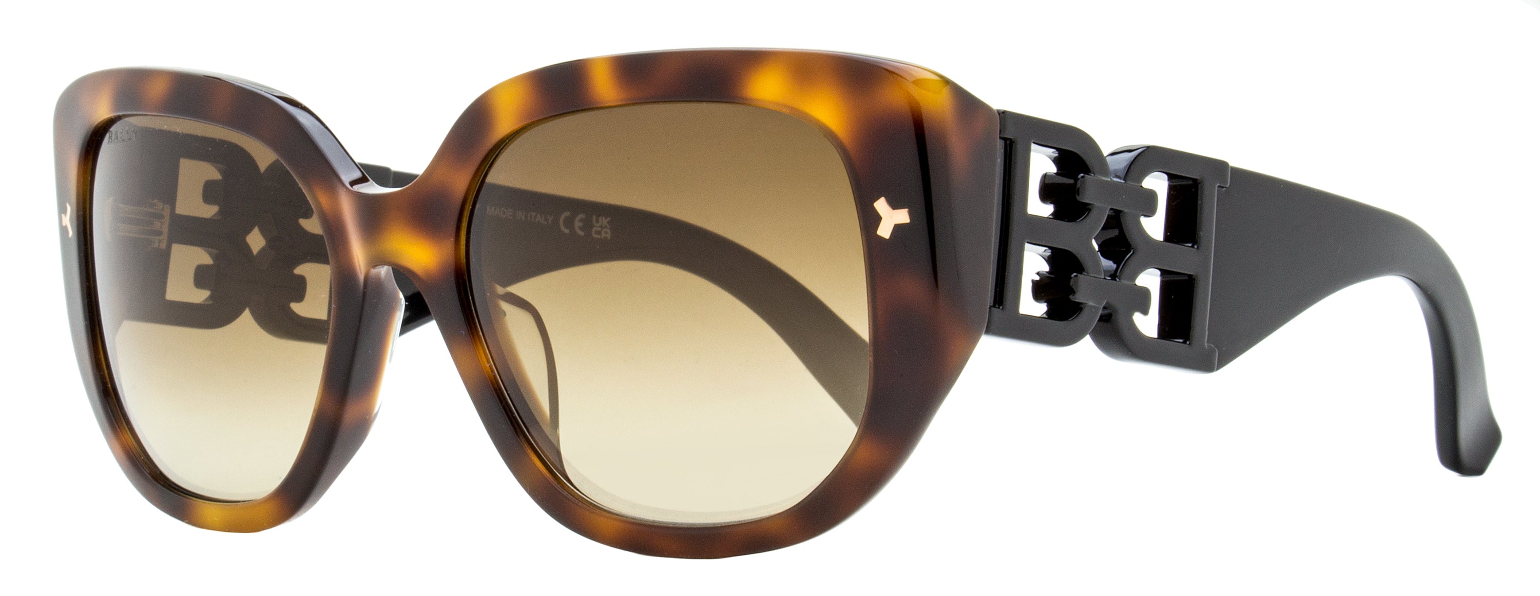 

Женские солнцезащитные очки Bally Butterfly BY0105H 53F, цвет «Блондинка Гавана», ширина линз 56 мм