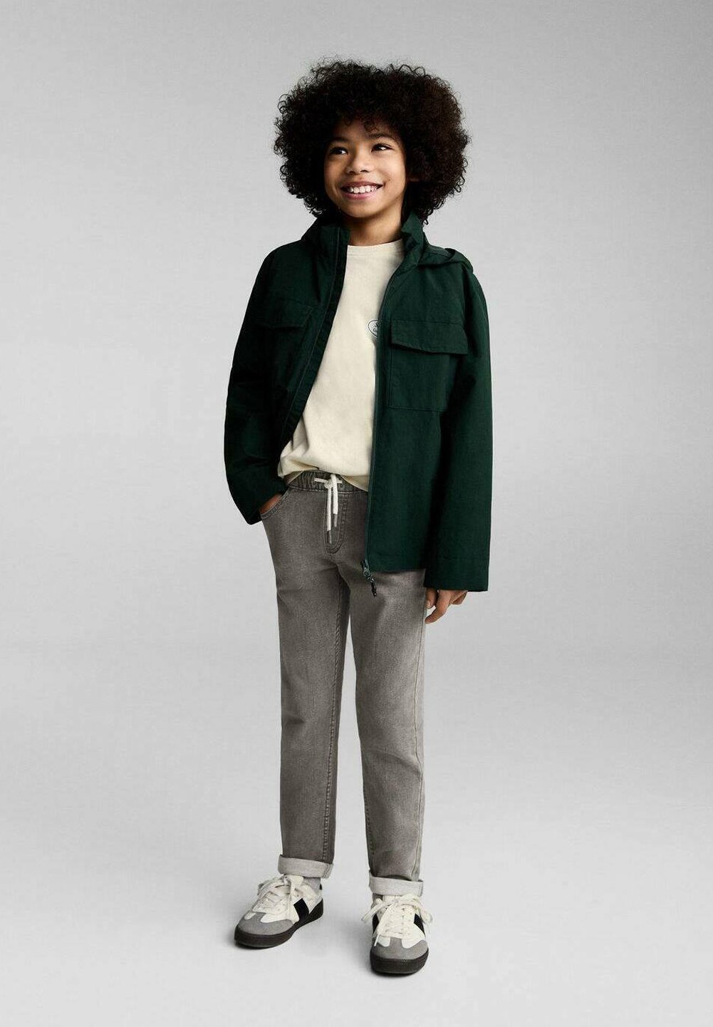 

Джинсы COMFY Mango Kids, деним серый