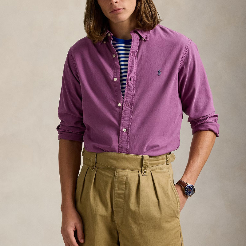 Рубашка с вышивкой пони Polo Ralph Lauren, фиолетовый — фото 4