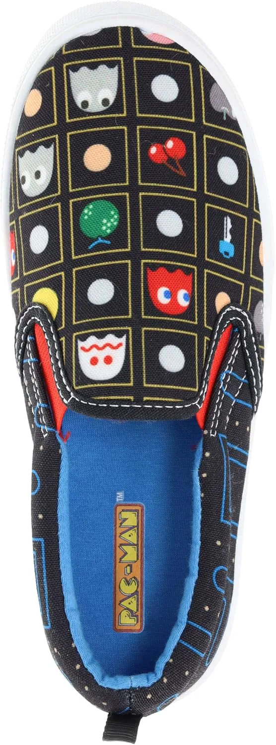 Слипоны на холщовой подошве Pac-Man Boy с графическим принтом, черный — фото 3