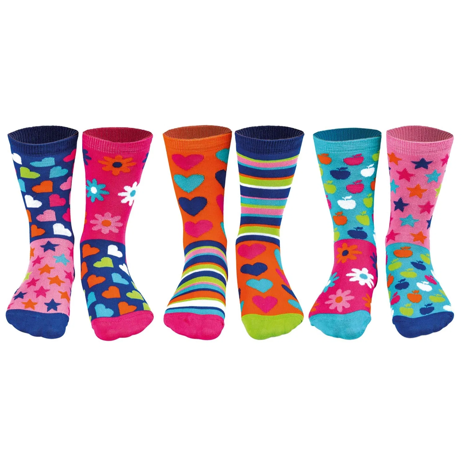 Носки детские, 6 пар, United Oddsocks, hop, skip & funk