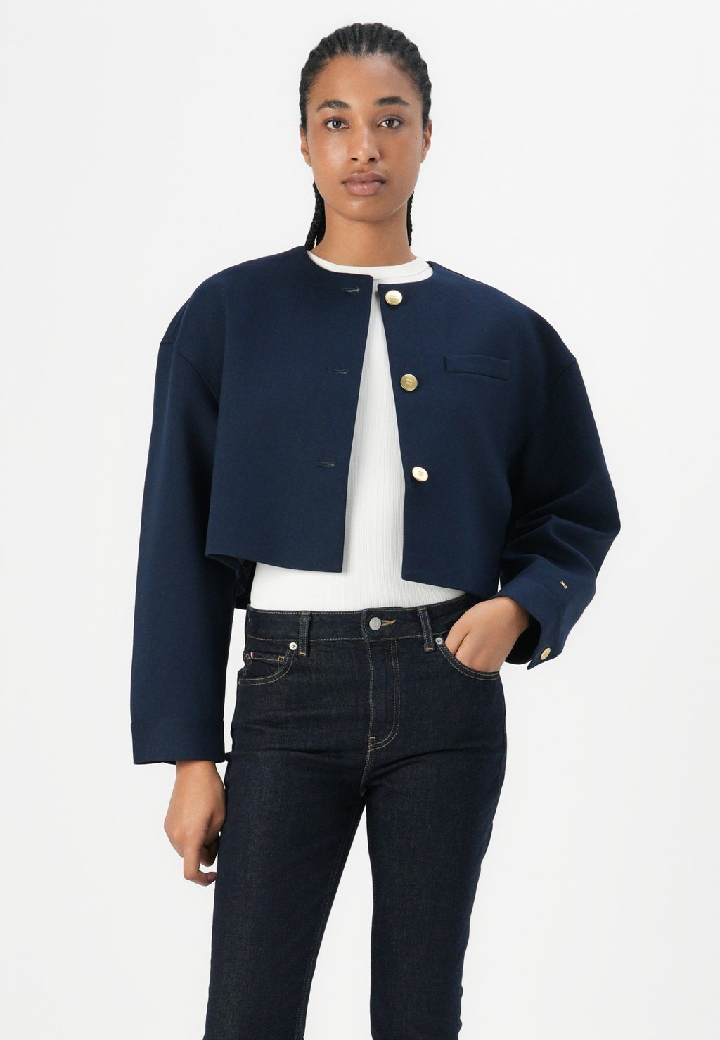 Летняя куртка PUNTO CROP LADY JACKET Tommy Hilfiger, темно-синий — фото 4