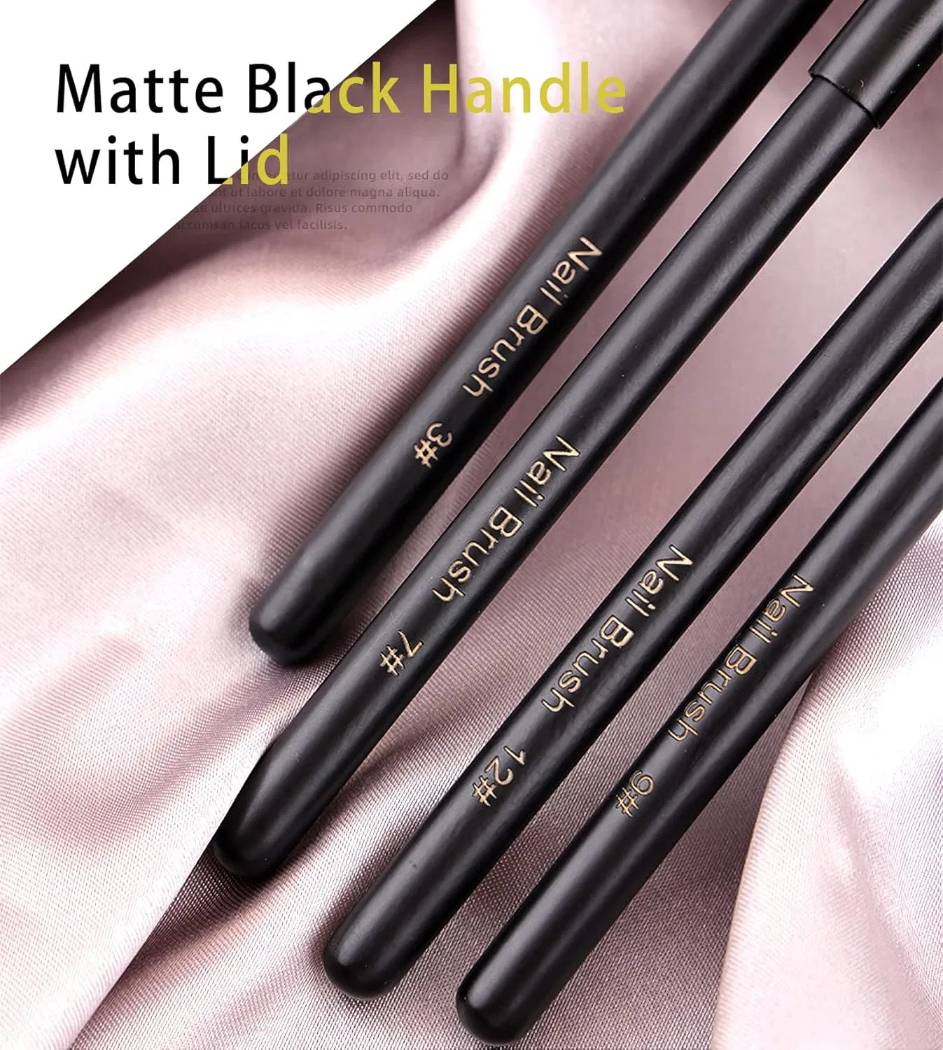 Набор из 16 кистей для дизайна ногтей LEA-SHALL Lea-Shall, Black-16 Piece Brush Full Set — фото 4