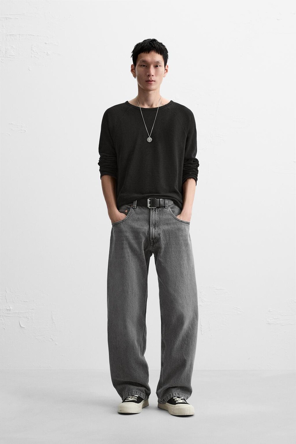 

Джинсы мешкового покрытия ZARA, серый
