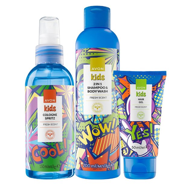 

НАБОР ИЗ 3 СВЕЖИХ АРОМАТОВ КОСМЕТИКИ ДЛЯ МАЛЬЧИКОВ AVON KIDS