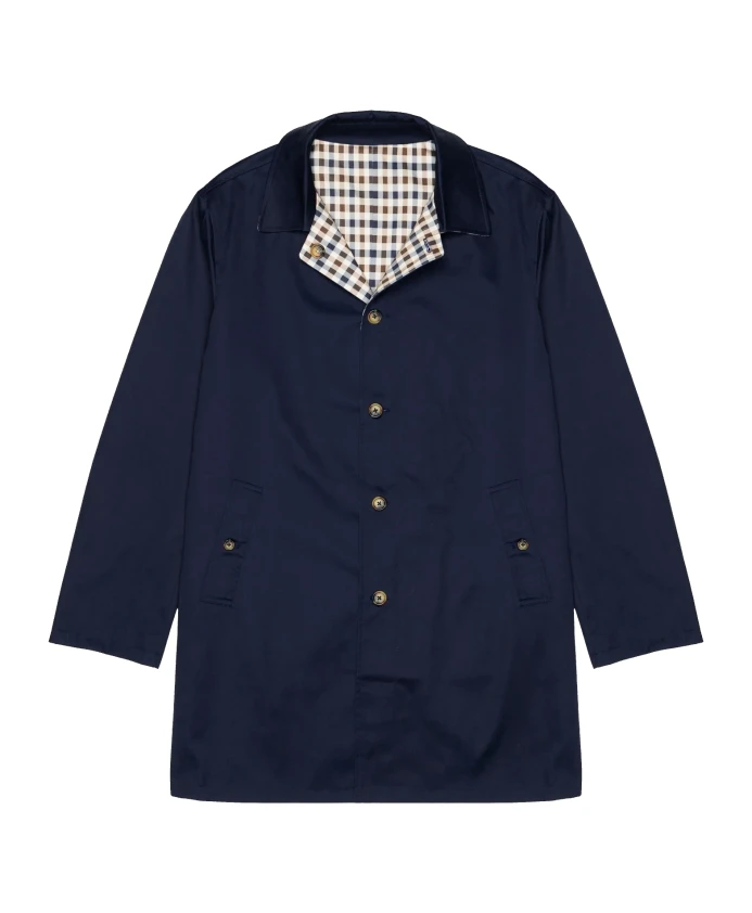 

Архивное двустороннее пальто средней длины Aquascutum, синий