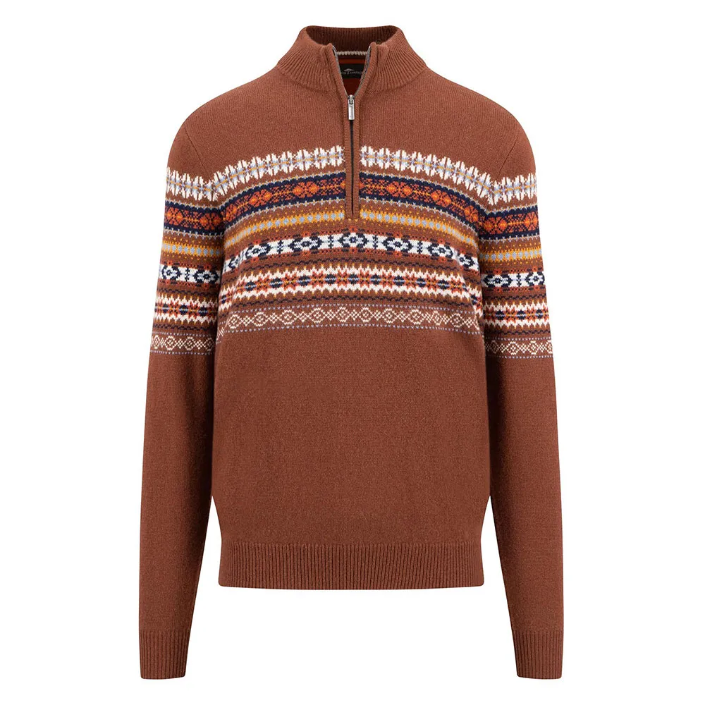 

Свитер Fynch Hatton 1411320 half zip, коричневый
