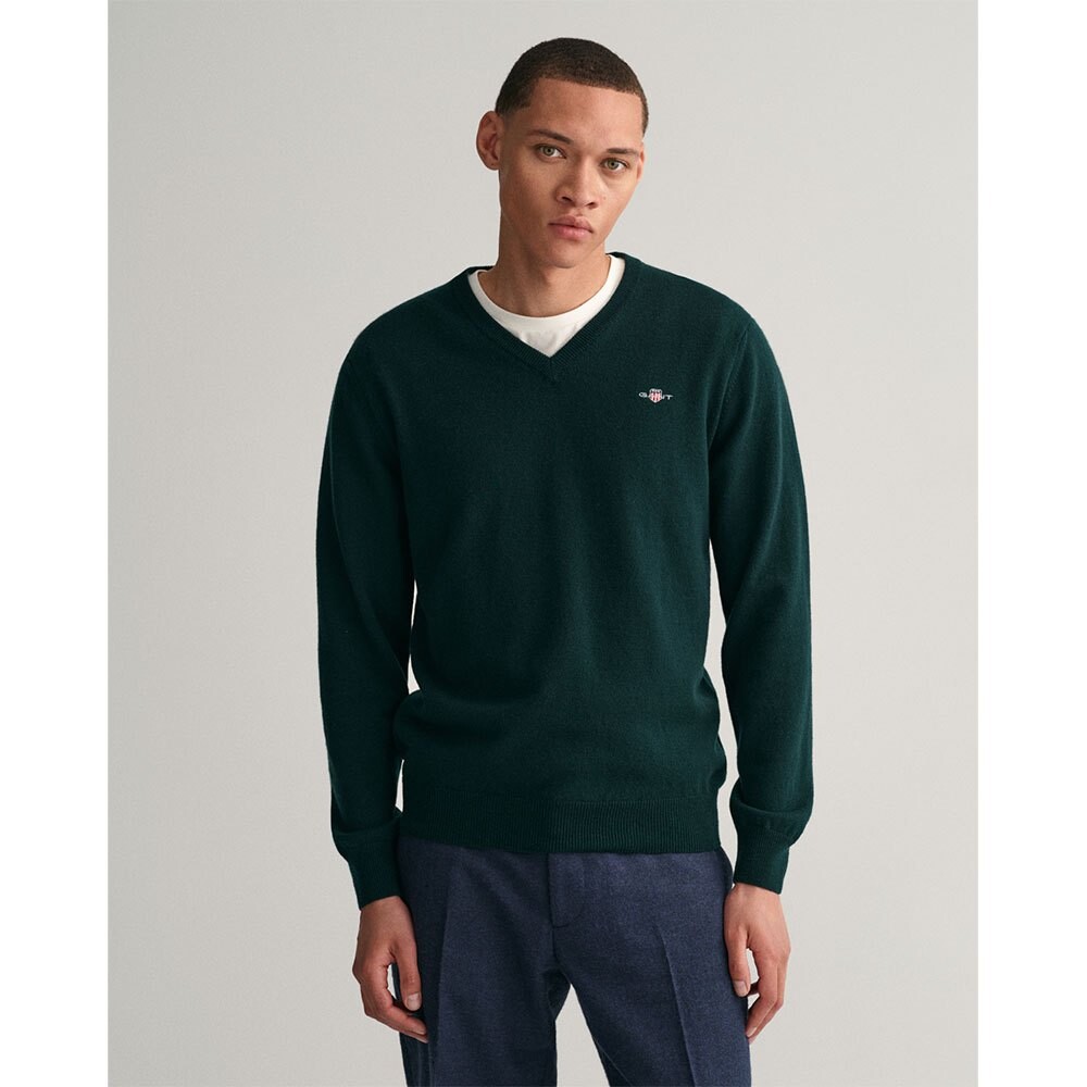 

Свитер Gant Superfine Lambswool V Neck, зеленый