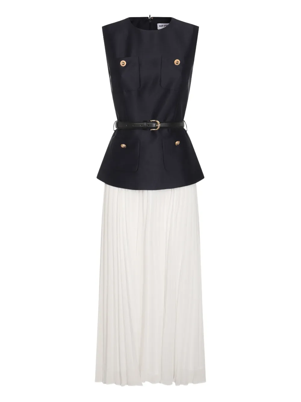 

Платье без рукавов Self-Portrait, черный