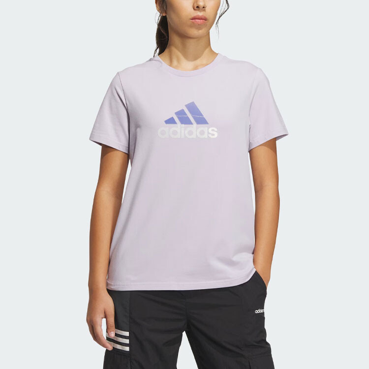 Футболка MUST HAVES женская серебристо-фиолетовая Adidas — фото 2