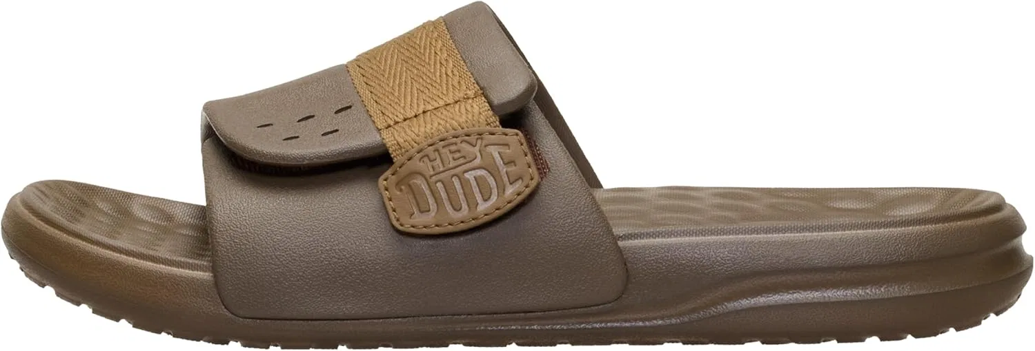 Сандалии мужские легкие с регулируемым ремешком HEYDUDE, Teak Brown