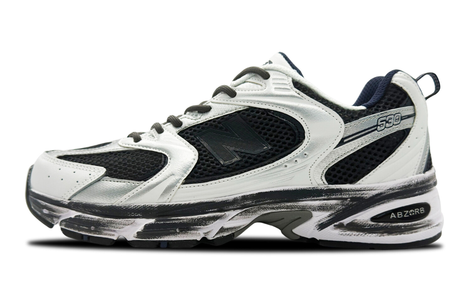 

Кроссовки NB 530 унисекс с низким верхом, черные/белые New Balance