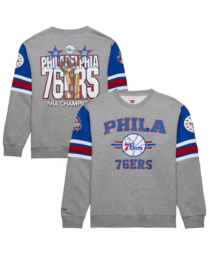 

Мужская толстовка Philadelphia 76ers Hardwood Classics All Over 4.0 с принтом повсюду, цвет вересково-серый Mitchell & Ness